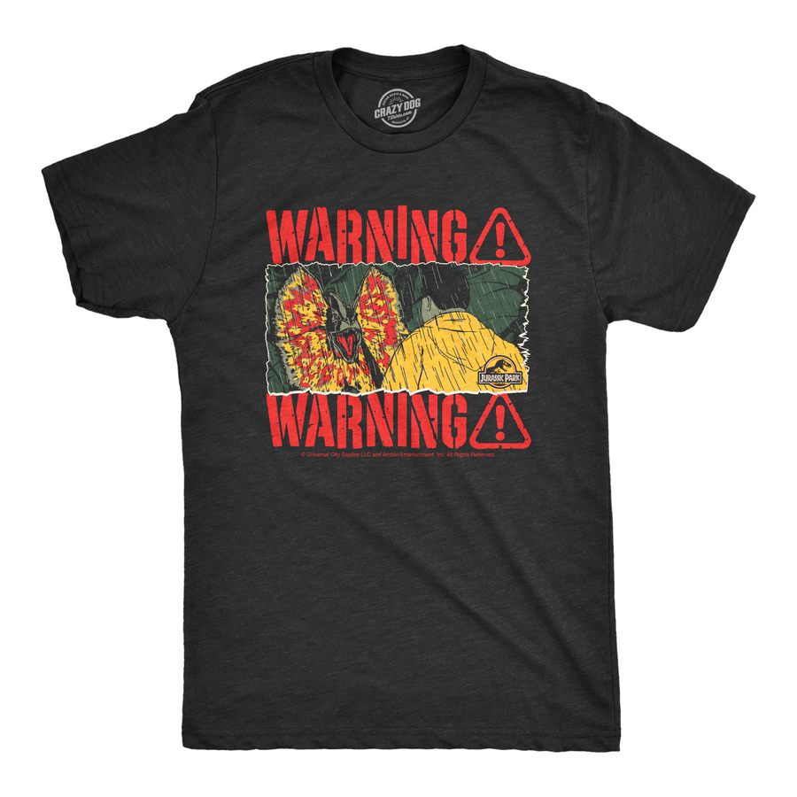 Funny Heather Black - Jurassic Warning Jurassic Park Warning Mens T Shirt Nerdy TV & Movies Dinosaur Tee
