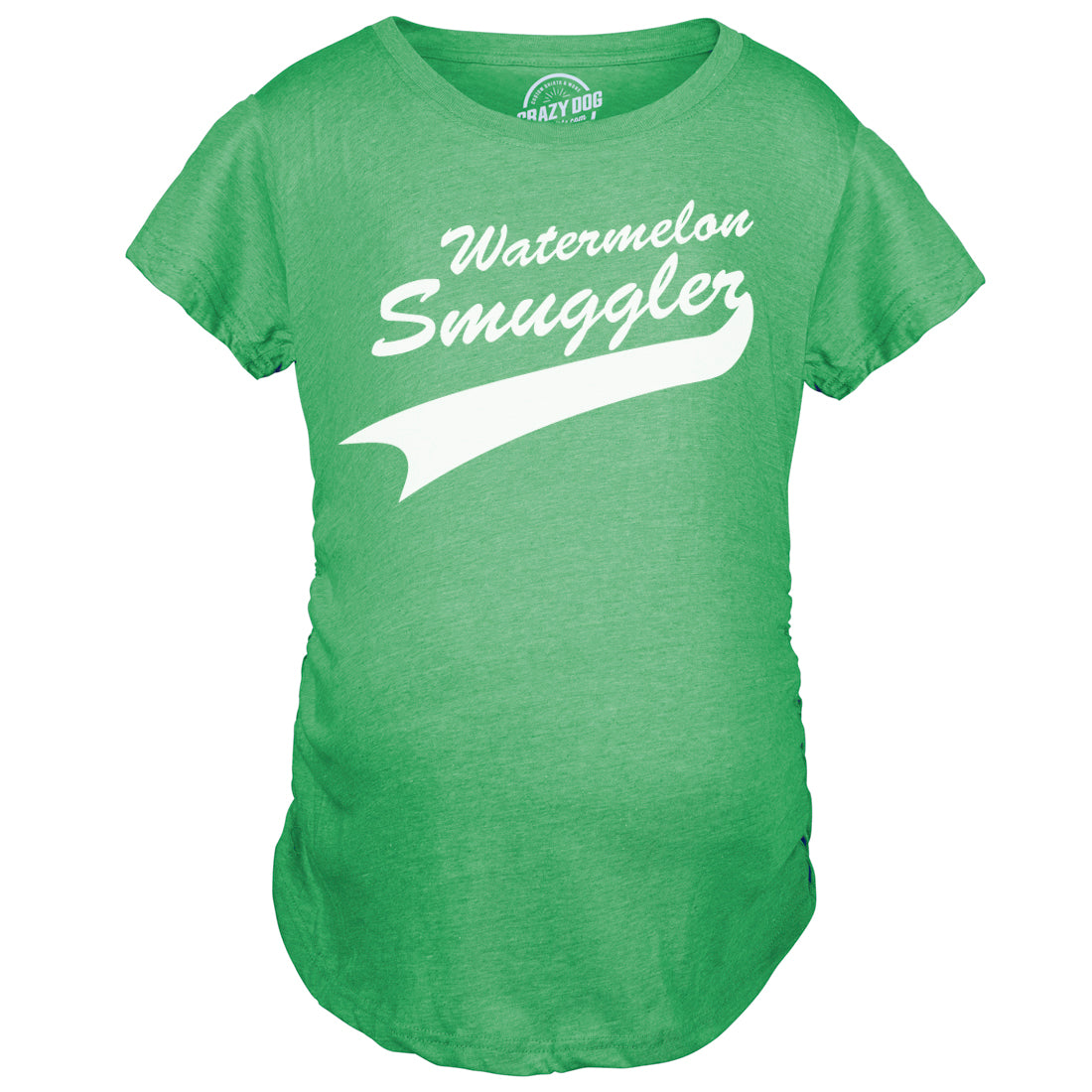 Funny Green Watermelon Smuggler Maternity T Shirt Nerdy food Tee