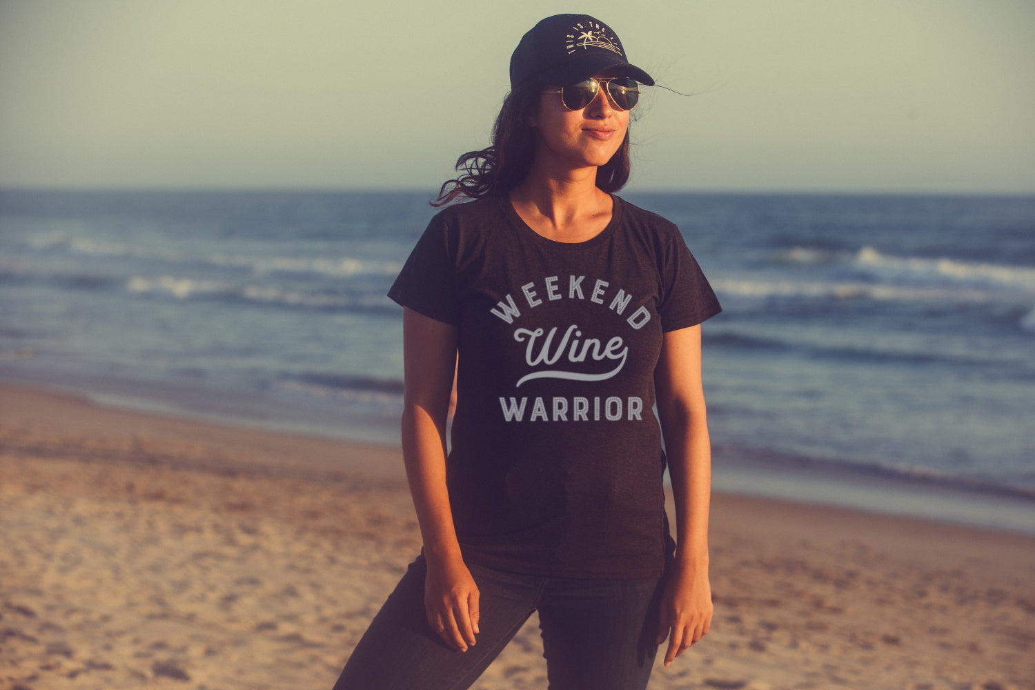 Funny Heather Black Weekend Warrior Wine Womens T Shirt Nerdy Wine Tee