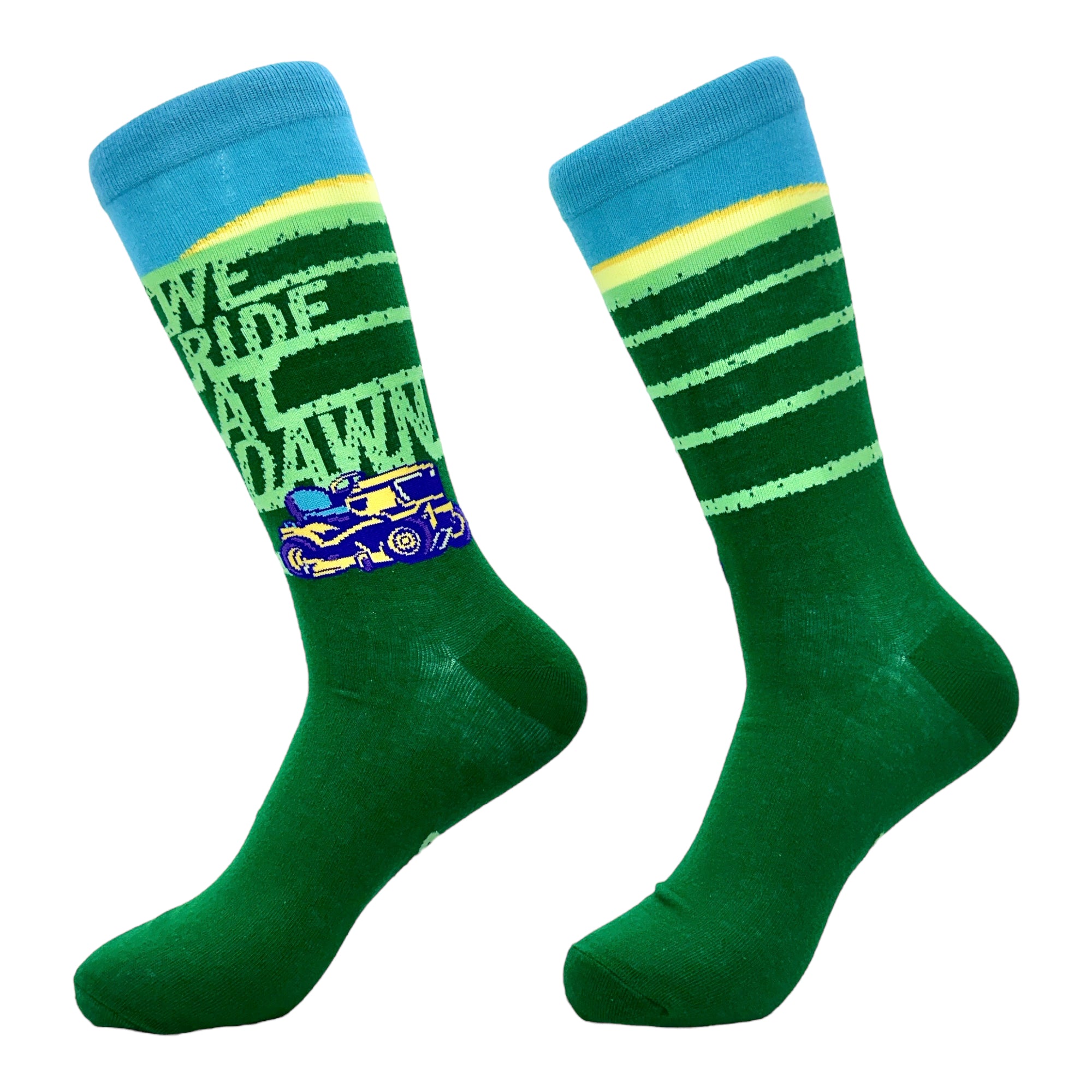 Funny Multi -  We Ride At Dawn Grass Men's We Ride At Dawn Grass Sock Nerdy Sarcastic Tee