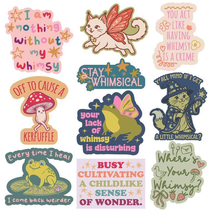 Funny Multi - Whimsy Whimsy Stickers Nerdy blank Tee