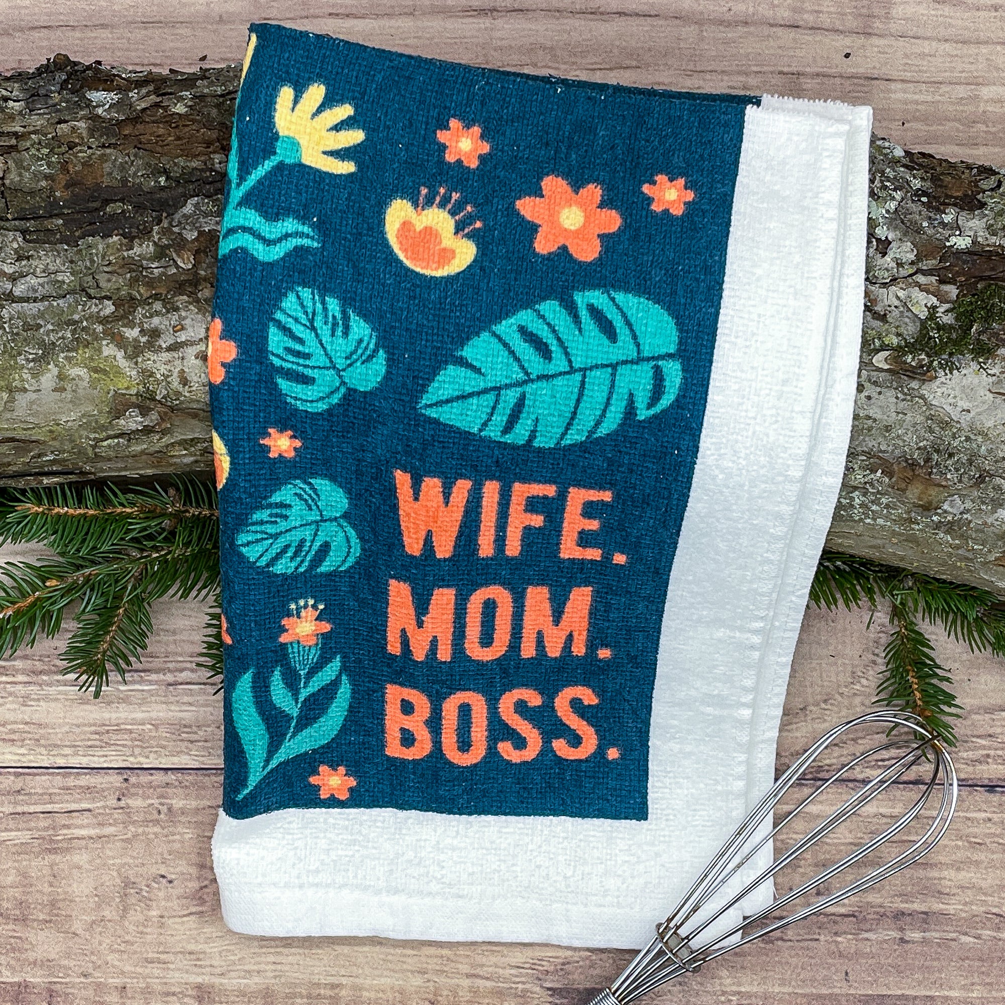 Funny Wife Mom Boss Wife Mom Boss Tea Towel Nerdy Mother's Day Tee