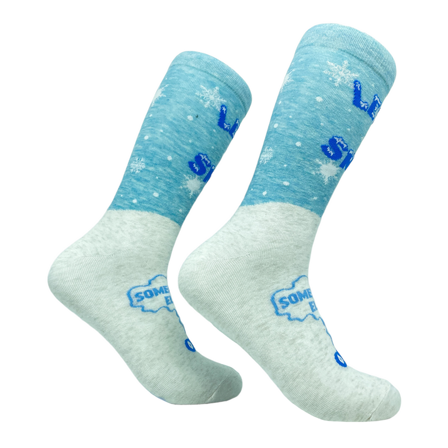 Funny Let it Snow Men's Let It Snow Somewhere Else Sock Nerdy Christmas Sarcastic Tee