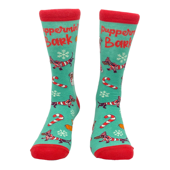 Funny Puppermint Bark Puppermint Bark Sock Nerdy Christmas Dog Tee