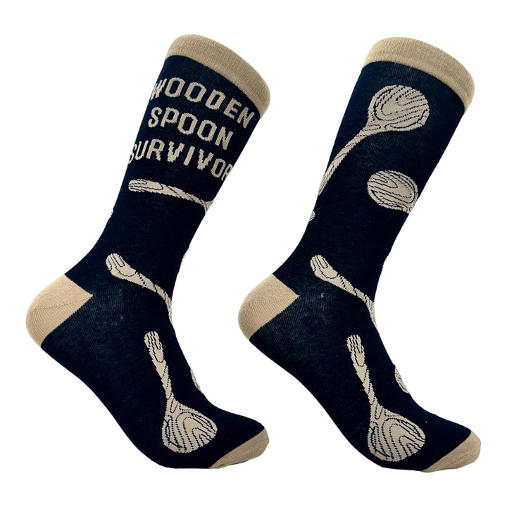 Funny Black - Wooden Spoon Men's Wooden Spoon Survivor Sock Nerdy Sarcastic Tee