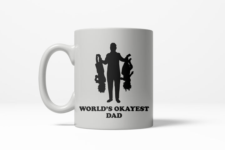 Funny White World's Okayest Dad Kids Coffee Mug Nerdy okayest Tee