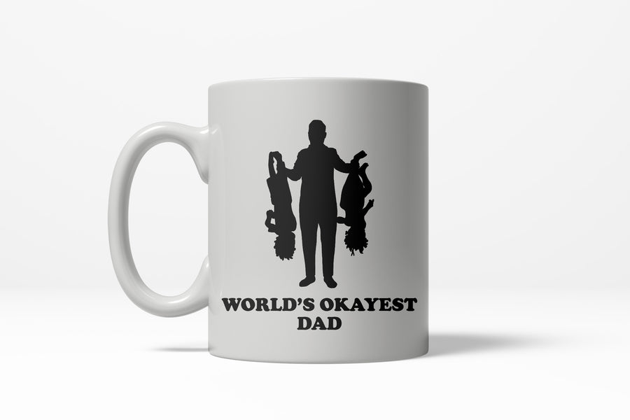 Funny White World's Okayest Dad Kids Coffee Mug Nerdy okayest Tee
