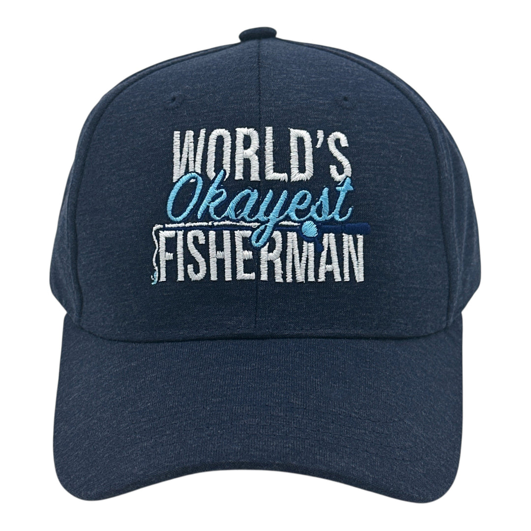 Funny Navy - Worlds Okayest Fisherman Nerdy Fishing sarcastic Tee