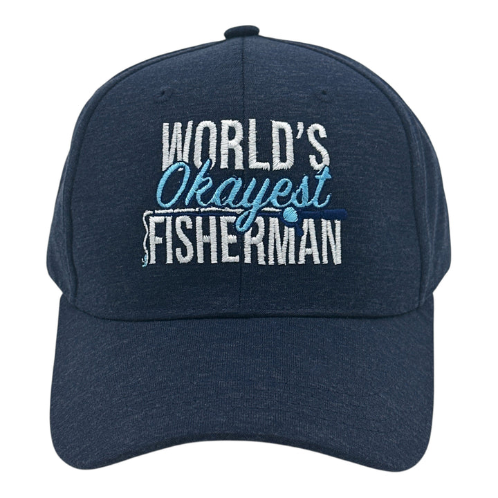 Funny Navy - Worlds Okayest Fisherman Nerdy Fishing sarcastic Tee