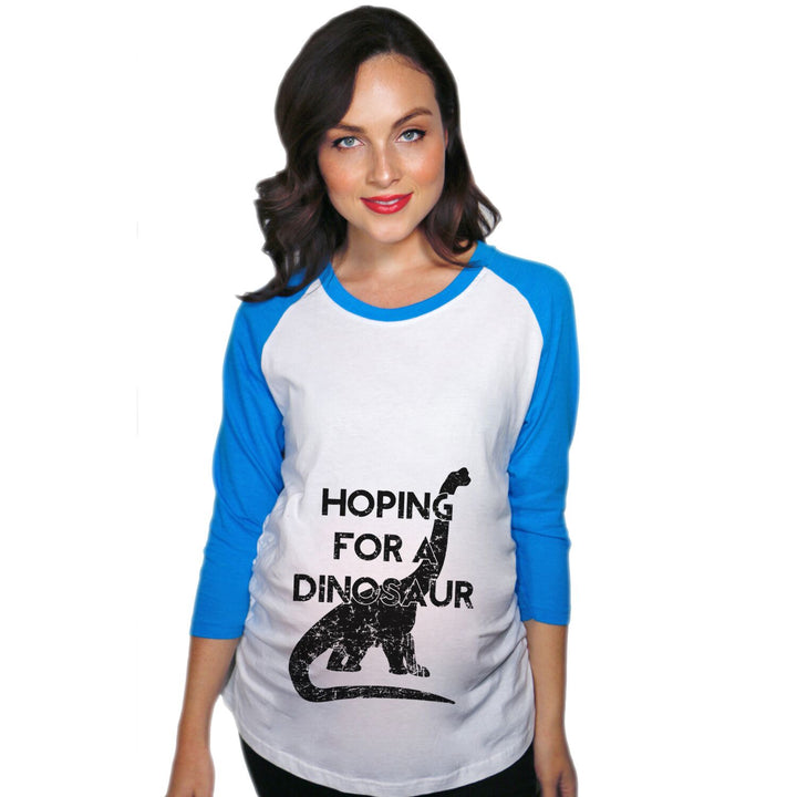 Funny Royal Hoping For A Dinosaur raglan Nerdy Dinosaur Tee