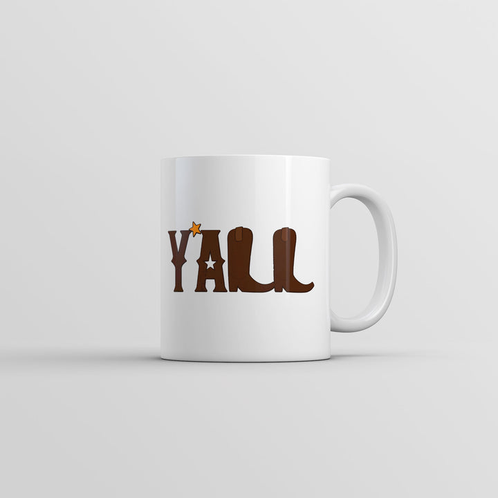 Funny White Yall Boots Coffee Mug Nerdy sarcastic Tee