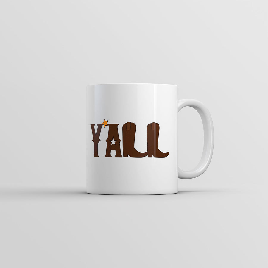 Funny White Yall Boots Coffee Mug Nerdy sarcastic Tee