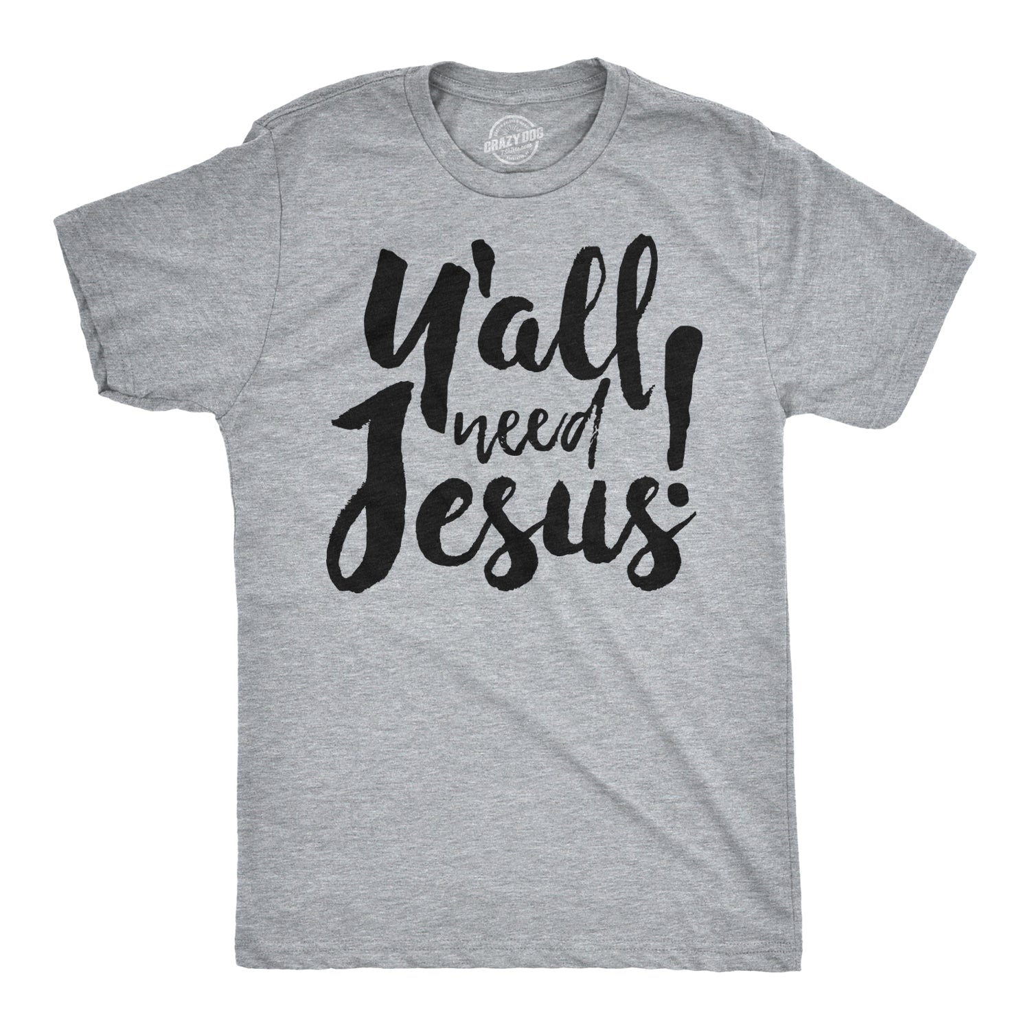 Funny Light Heather Grey - Yall Need Y'all Need Jesus Mens T Shirt Nerdy Easter Religion Tee
