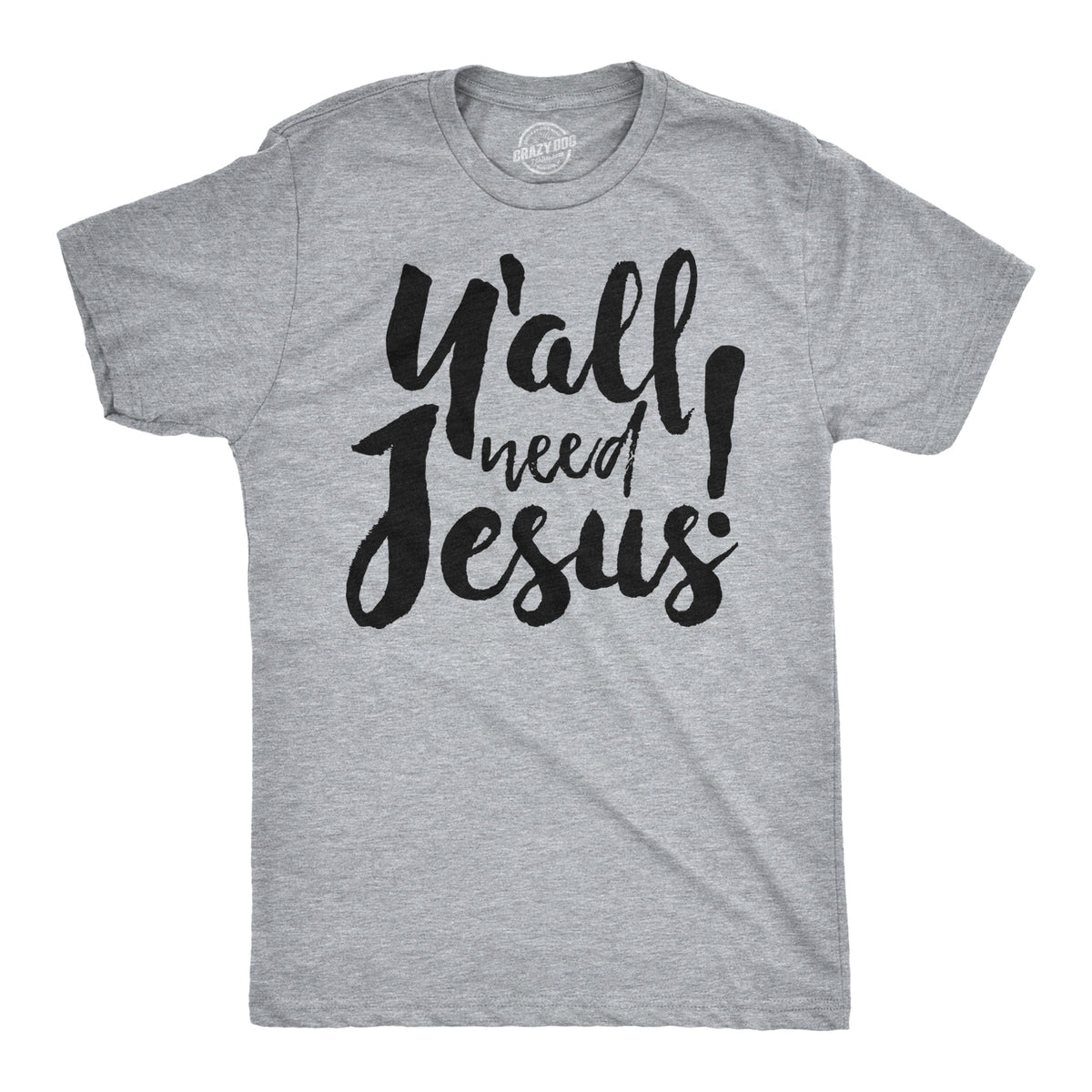 Funny Light Heather Grey - Yall Need Ya’ll Need Jesus Mens T Shirt Nerdy Easter Religion Tee