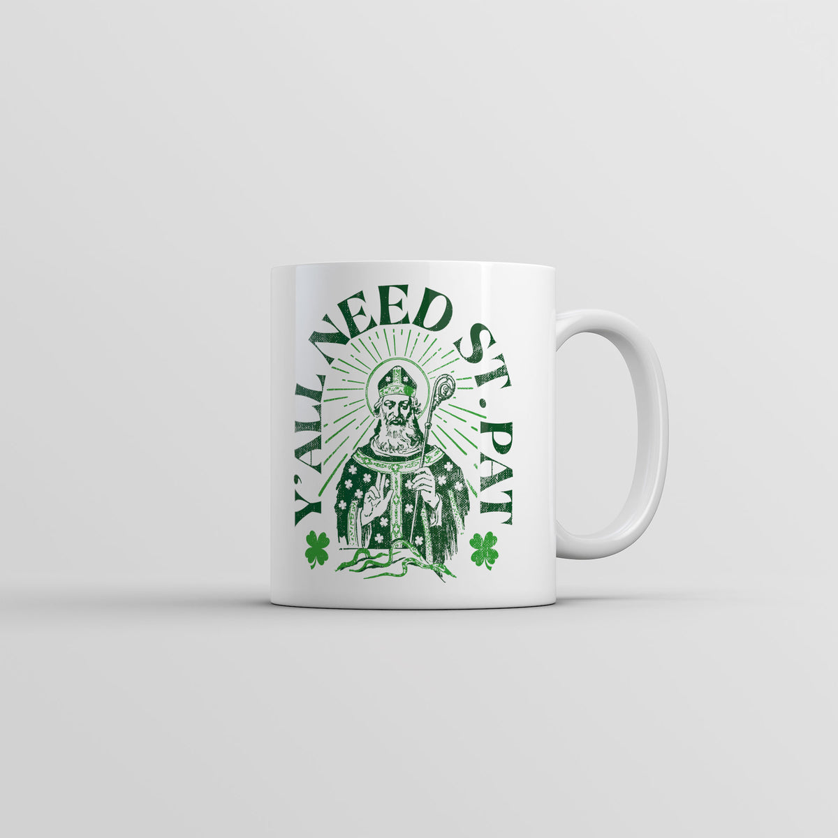 Funny White Yall Need St Pat Coffee Mug Nerdy Saint Patrick&#39;s Day sarcastic Tee