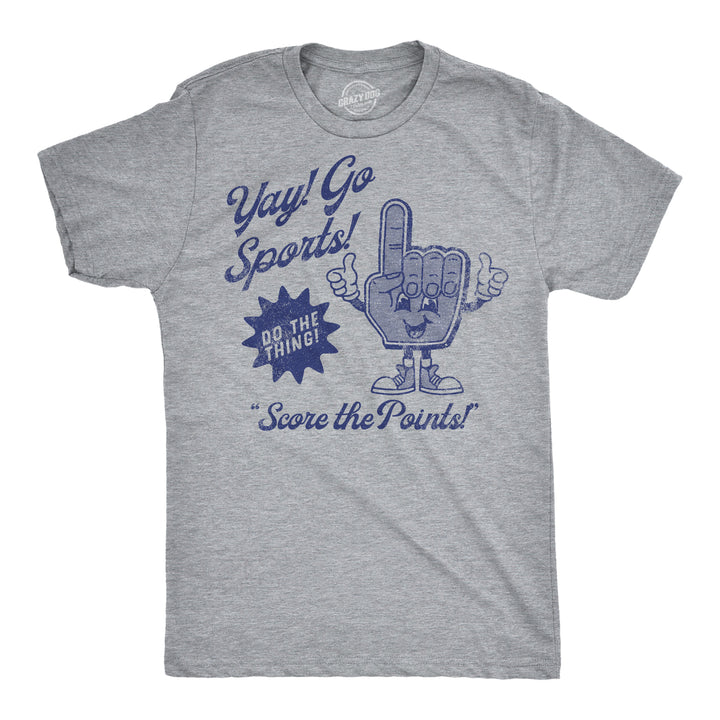 Funny Light Heather Grey - Yay Go Sports Yay Go Sports Mens T Shirt Nerdy sarcastic Tee