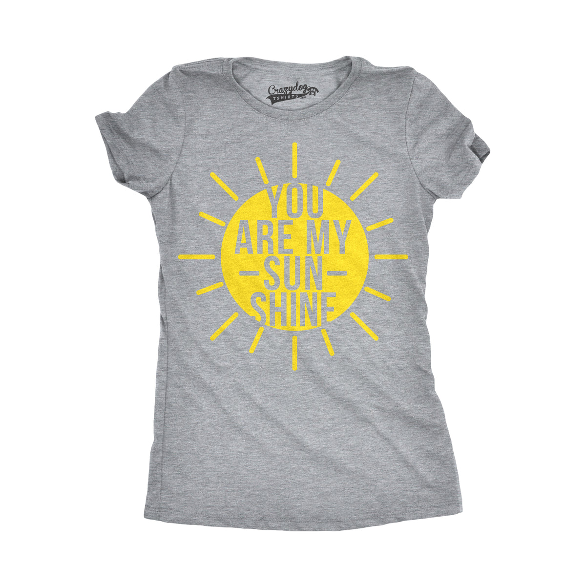 Funny Light Heather Grey You Are My Sunshine Womens T Shirt Nerdy vacation Tee