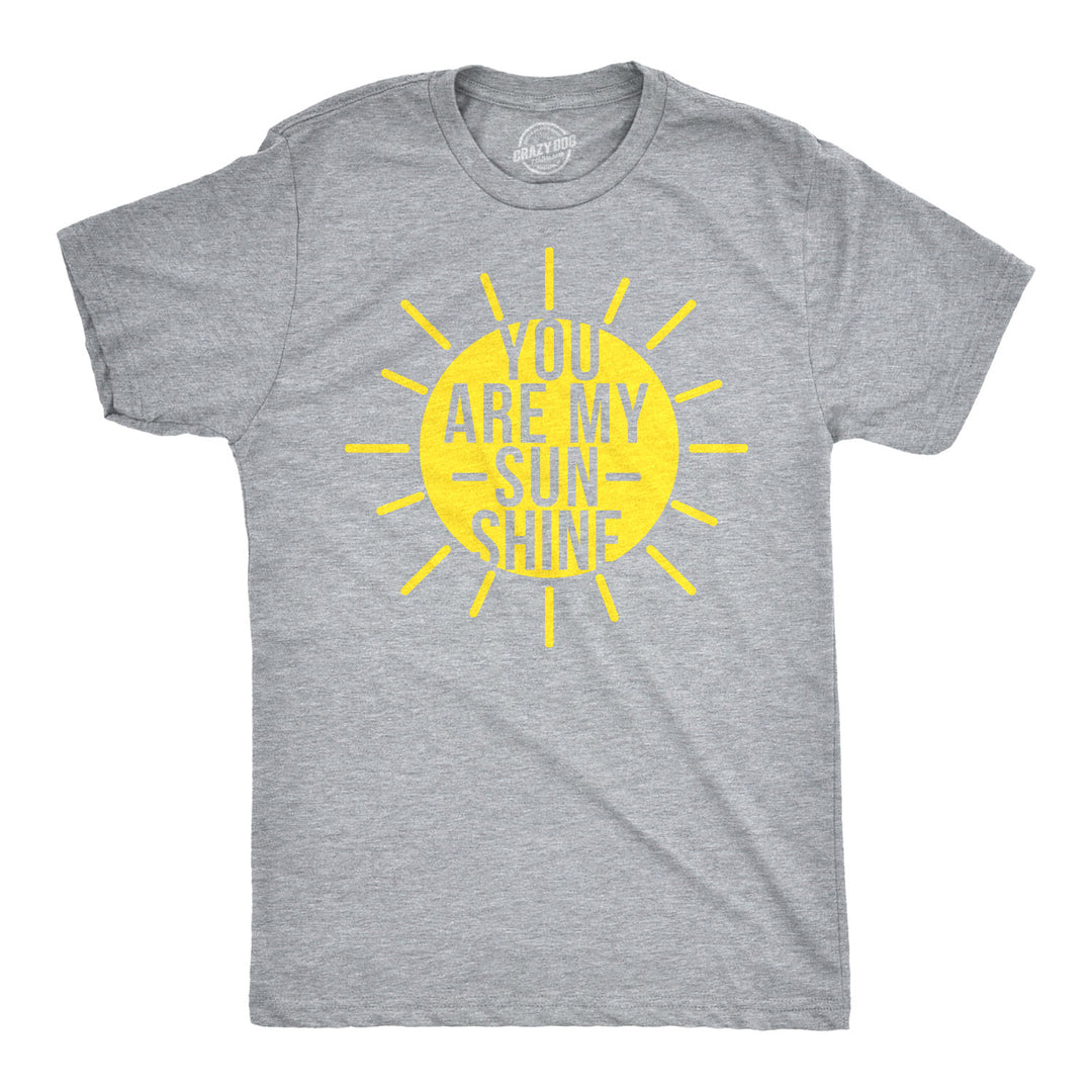Funny Light Heather Grey You Are My Sunshine Mens T Shirt Nerdy vacation Tee