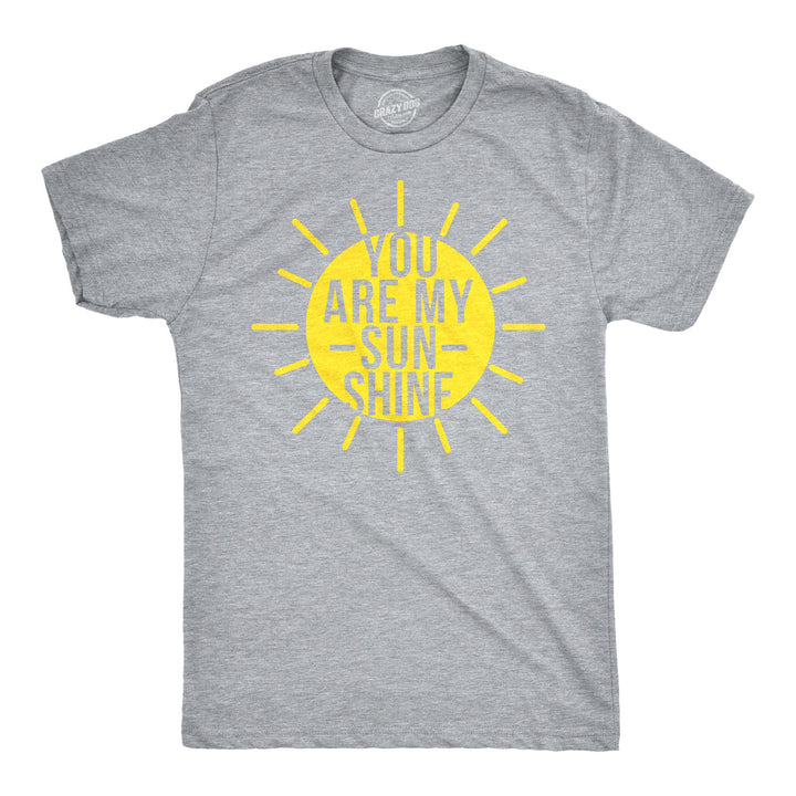 Funny Light Heather Grey You Are My Sunshine Mens T Shirt Nerdy vacation Tee