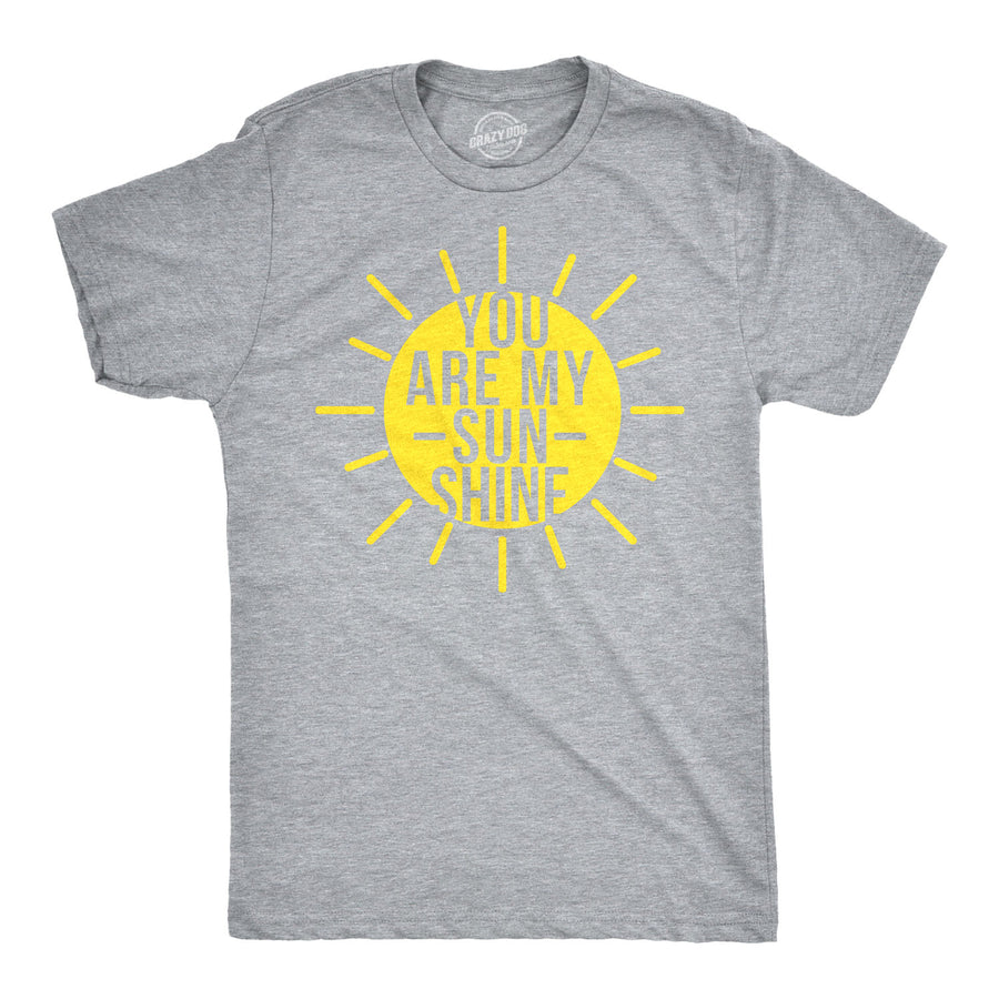 Funny Light Heather Grey You Are My Sunshine Mens T Shirt Nerdy vacation Tee