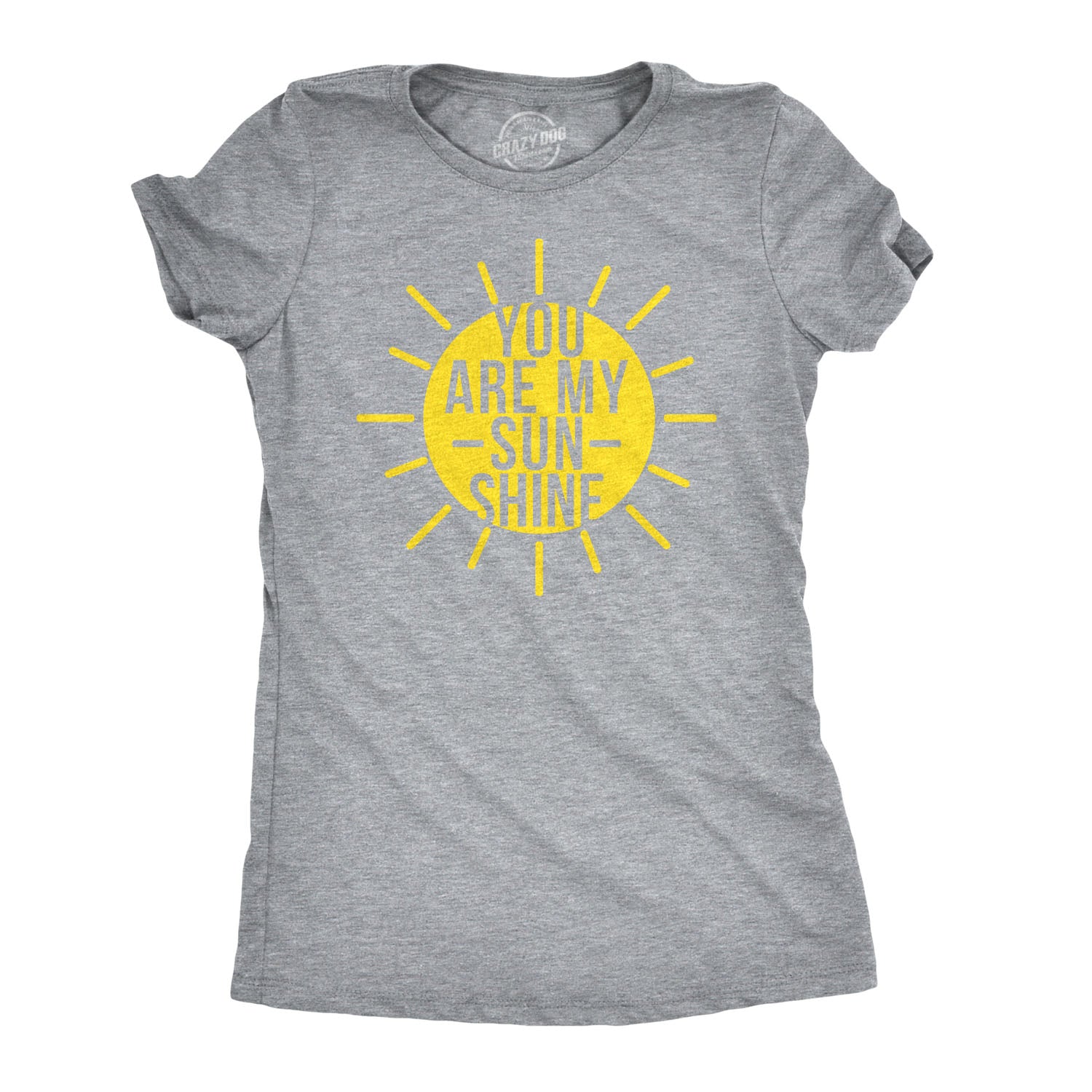 Funny Light Heather Grey You Are My Sunshine Womens T Shirt Nerdy vacation Tee