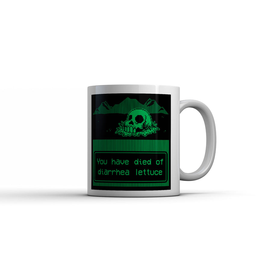 Funny White You Have Died Of Diarrhea Lettuce Mug Coffee Mug Nerdy Video Games Tee