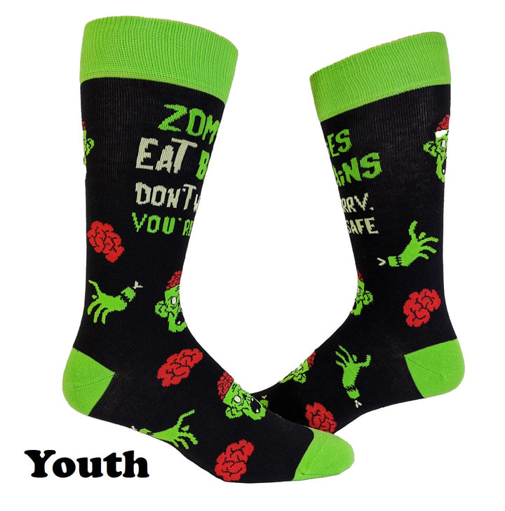 Funny Zombies Eat Brains Zombies Eat Brains Sock Nerdy Halloween Zombie Tee