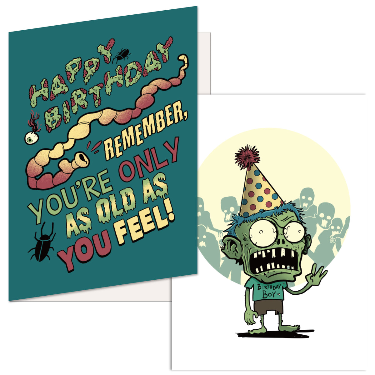Funny Old As You Feel Birthday Nerdy Birthday Zombie Tee