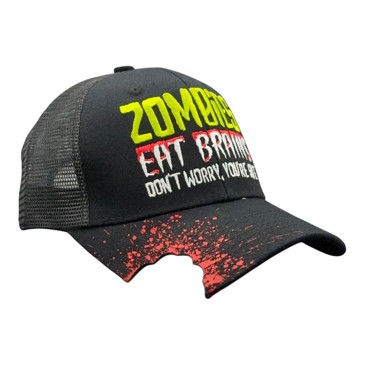 Funny Trucker Black - Zombies Eat Brains Zombies Eat Brains Dont Worry Youre Safe Nerdy Zombie Tee