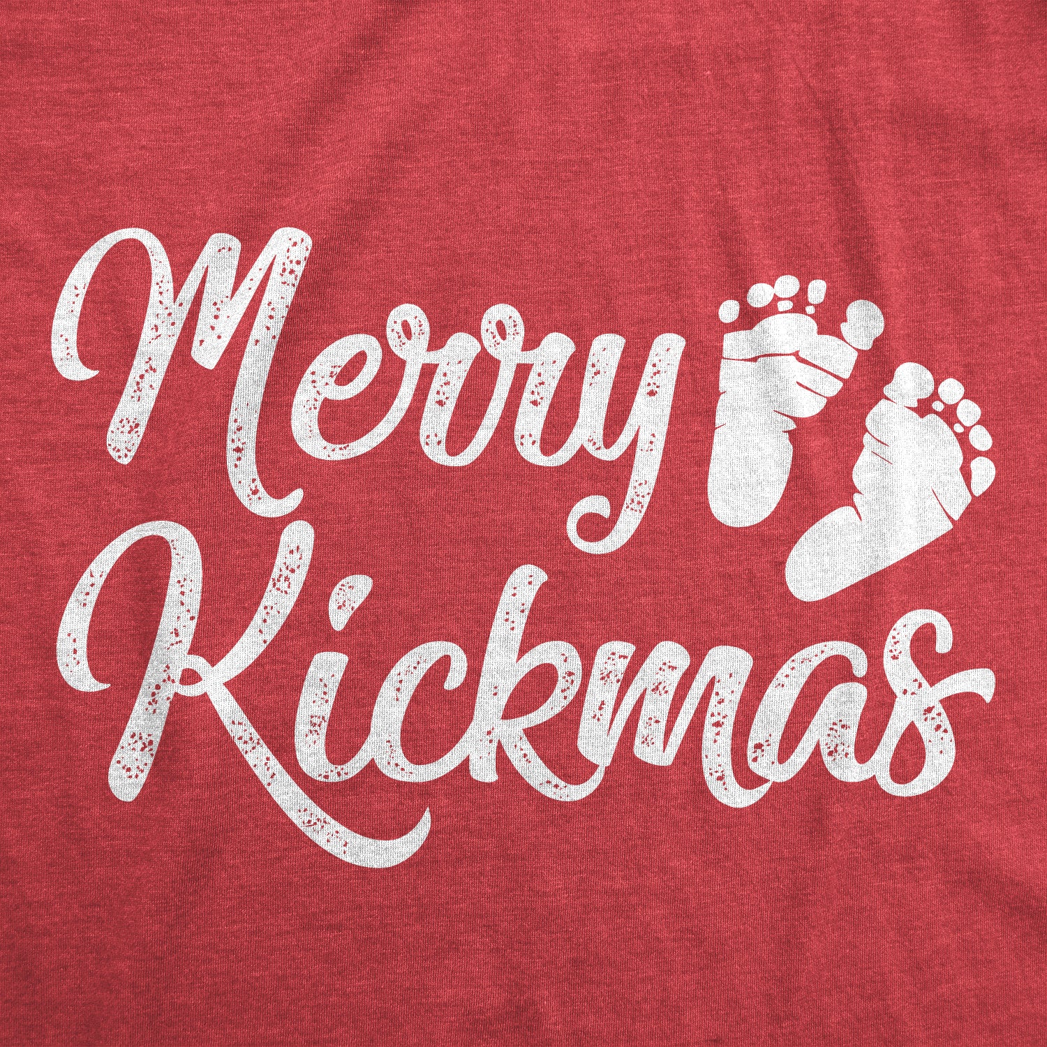 Funny Red Merry Kickmas Maternity T Shirt Nerdy Christmas Tee