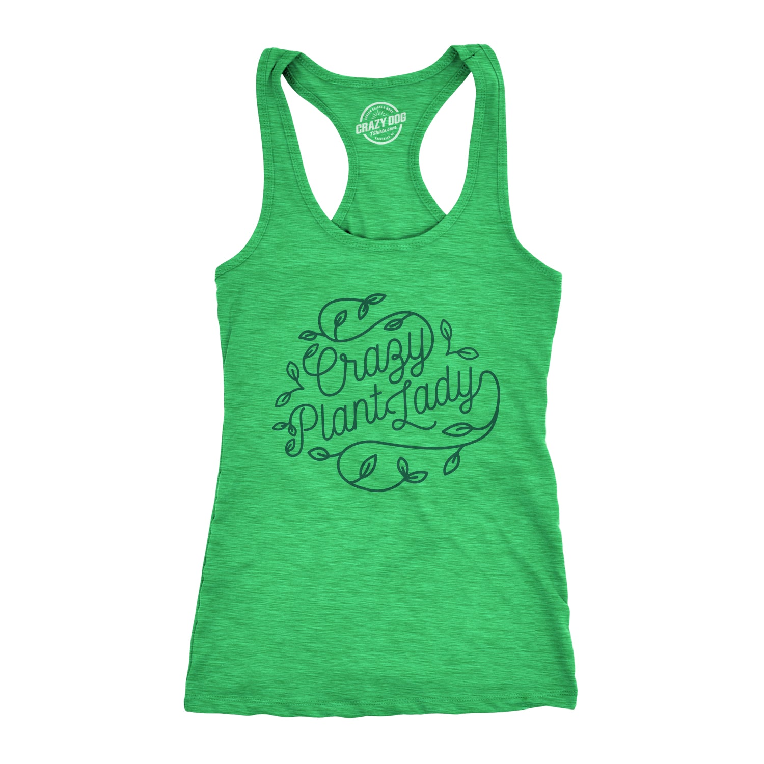 Funny Heather Green Crazy Plant Lady Womens Tank Top Nerdy Camping Hiking Tee