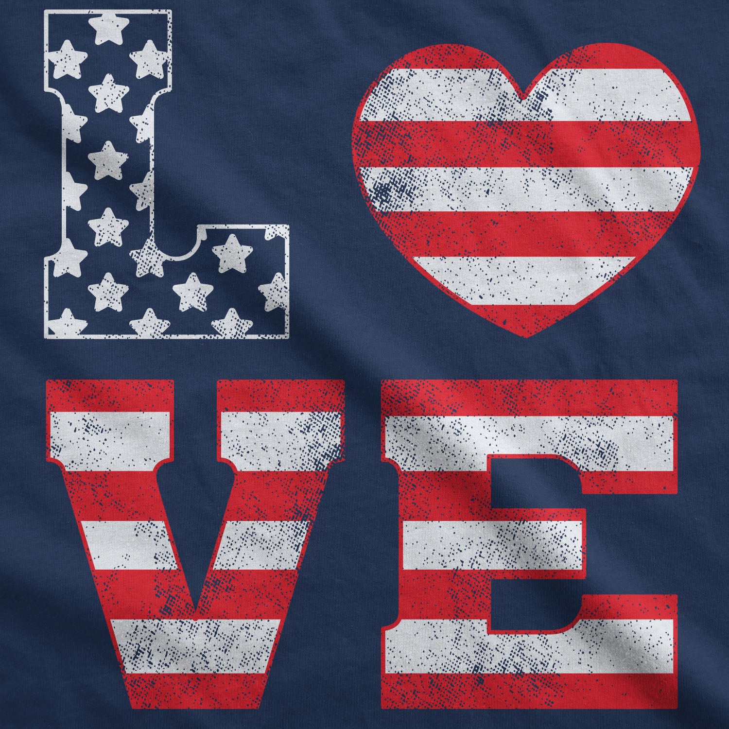 Funny Navy Love American Flag Womens Tank Top Nerdy Fourth of July Tee