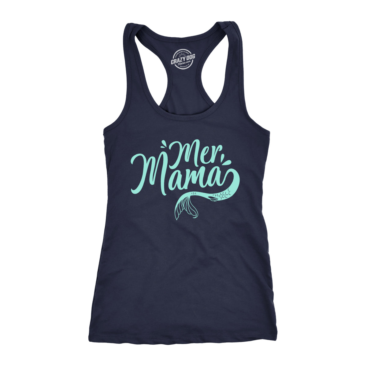 Funny Navy Mermama Womens Tank Top Nerdy Mother&#39;s Day Tee