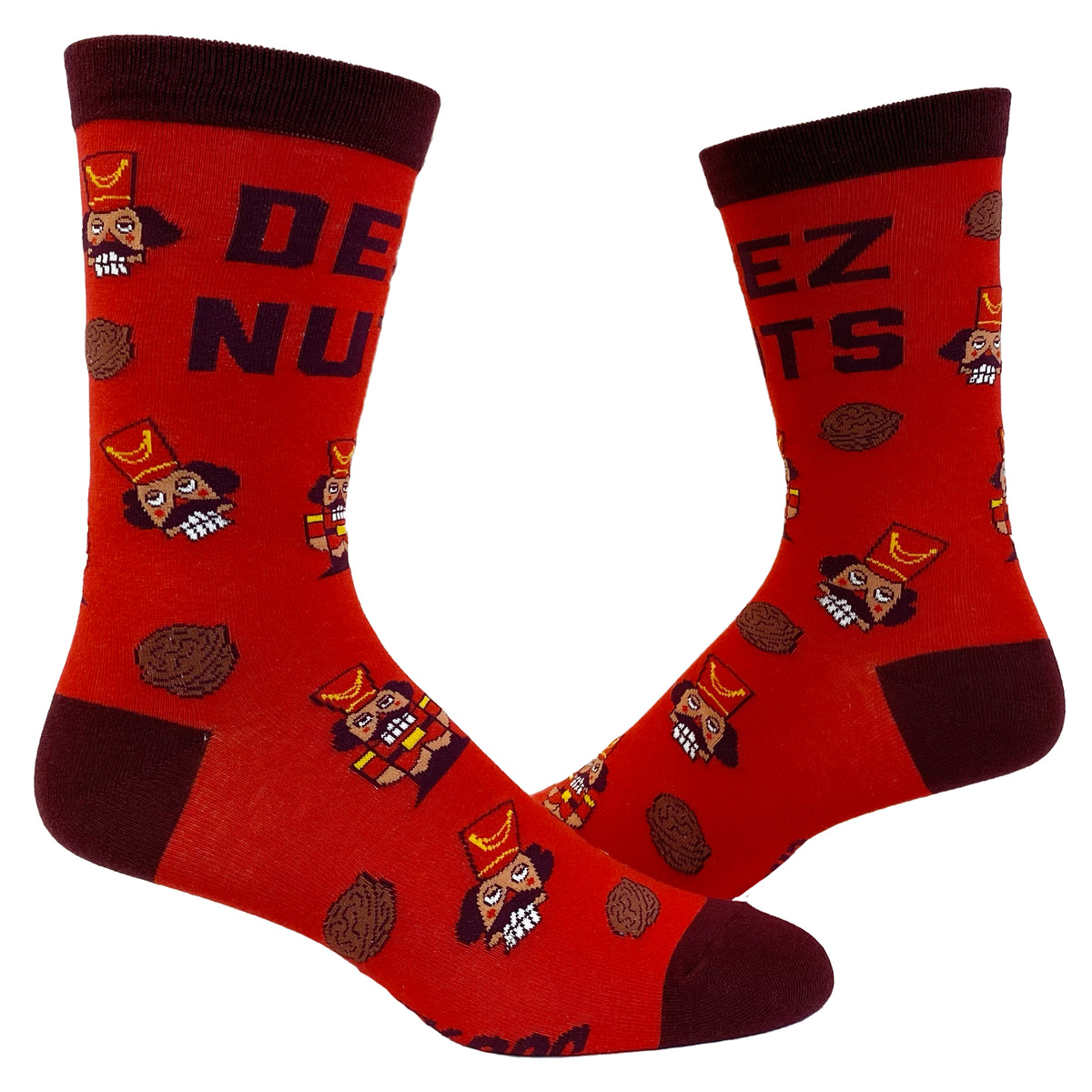 Funny Red Mens Deez Nuts Sock Nerdy Christmas Sex Tee