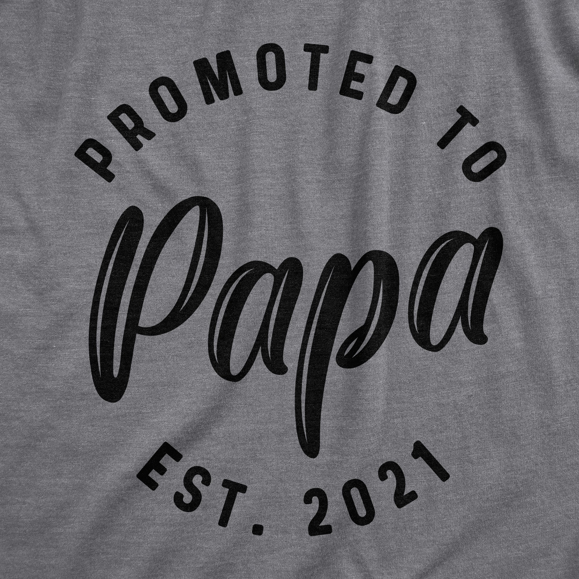 Funny Dark Heather Grey - 2021 Promoted To Papa 2021 Mens T Shirt Nerdy Father's Day Tee