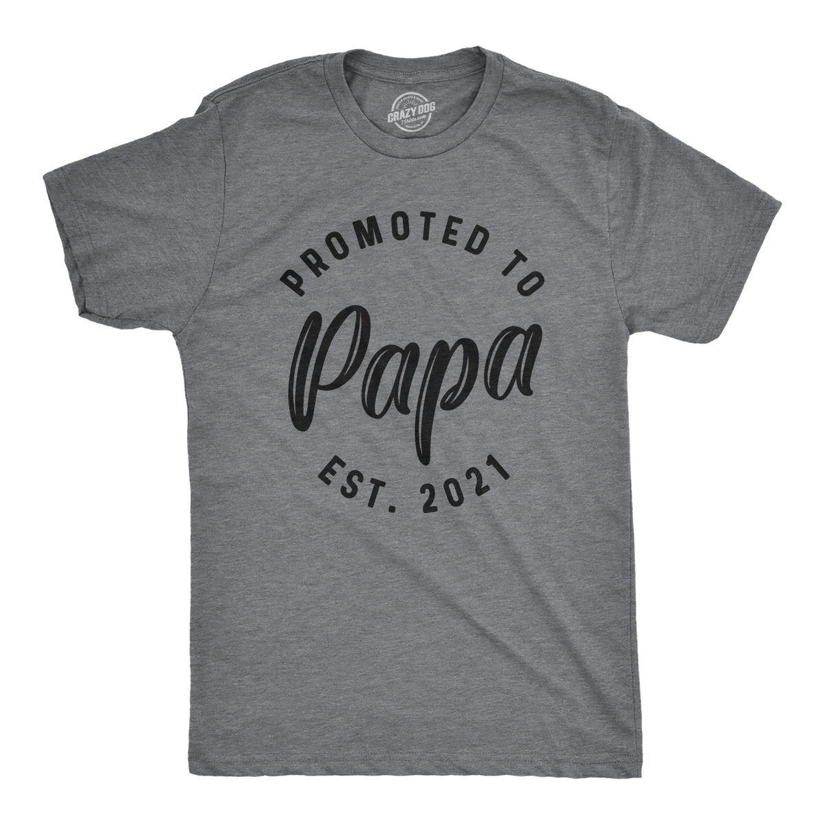 Funny Dark Heather Grey - 2021 Promoted To Papa 2021 Mens T Shirt Nerdy Father&#39;s Day Tee