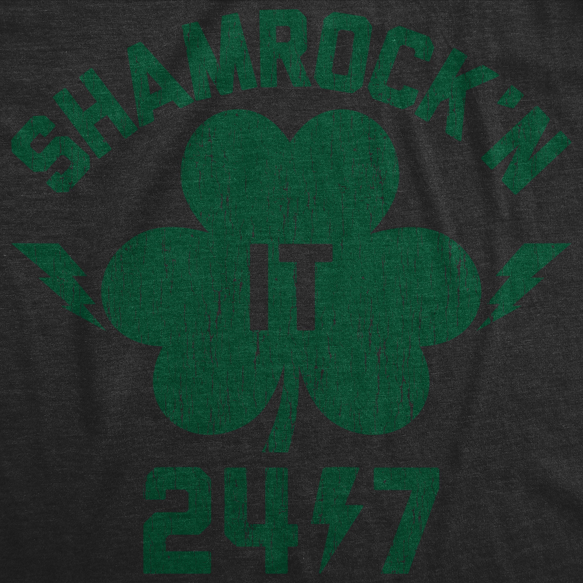 Funny Heather Black Shamrock'n It 24/7 Mens T Shirt Nerdy Saint Patrick's Day Beer Tee
