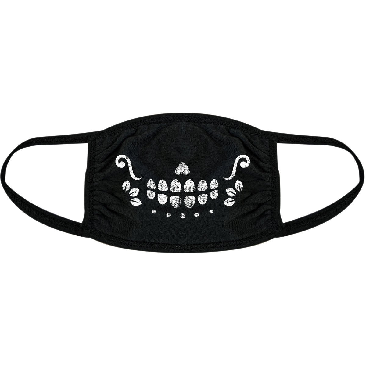 Funny Black Sugar Skull Smiling Face Mask Nerdy Halloween Cinco De Mayo Tee