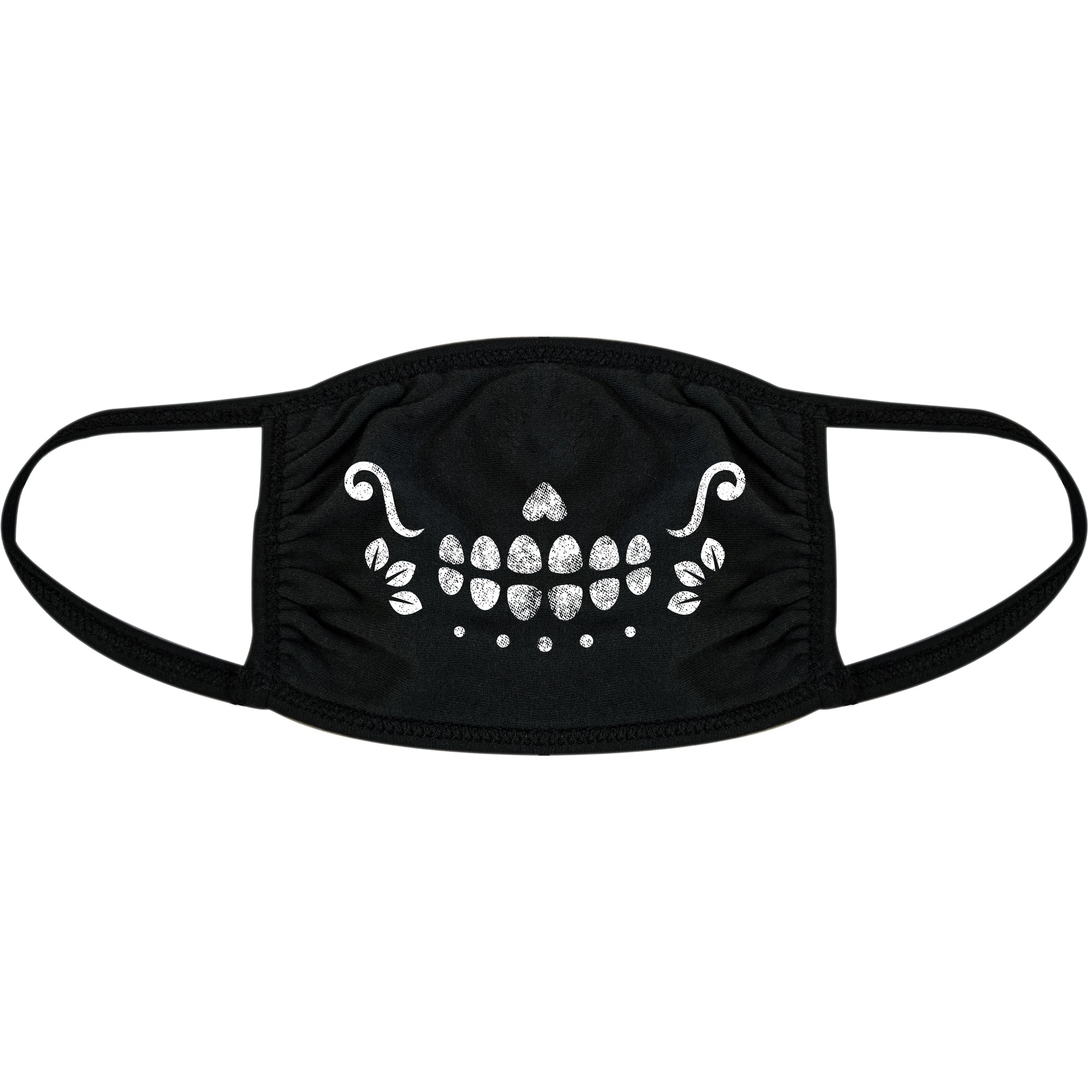 Funny Black Sugar Skull Smiling Face Mask Nerdy Halloween Cinco De Mayo Tee