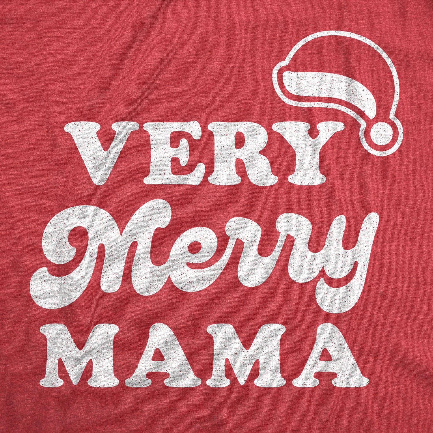 Funny Heather Red Very Merry Mama Maternity T Shirt Nerdy Christmas Tee