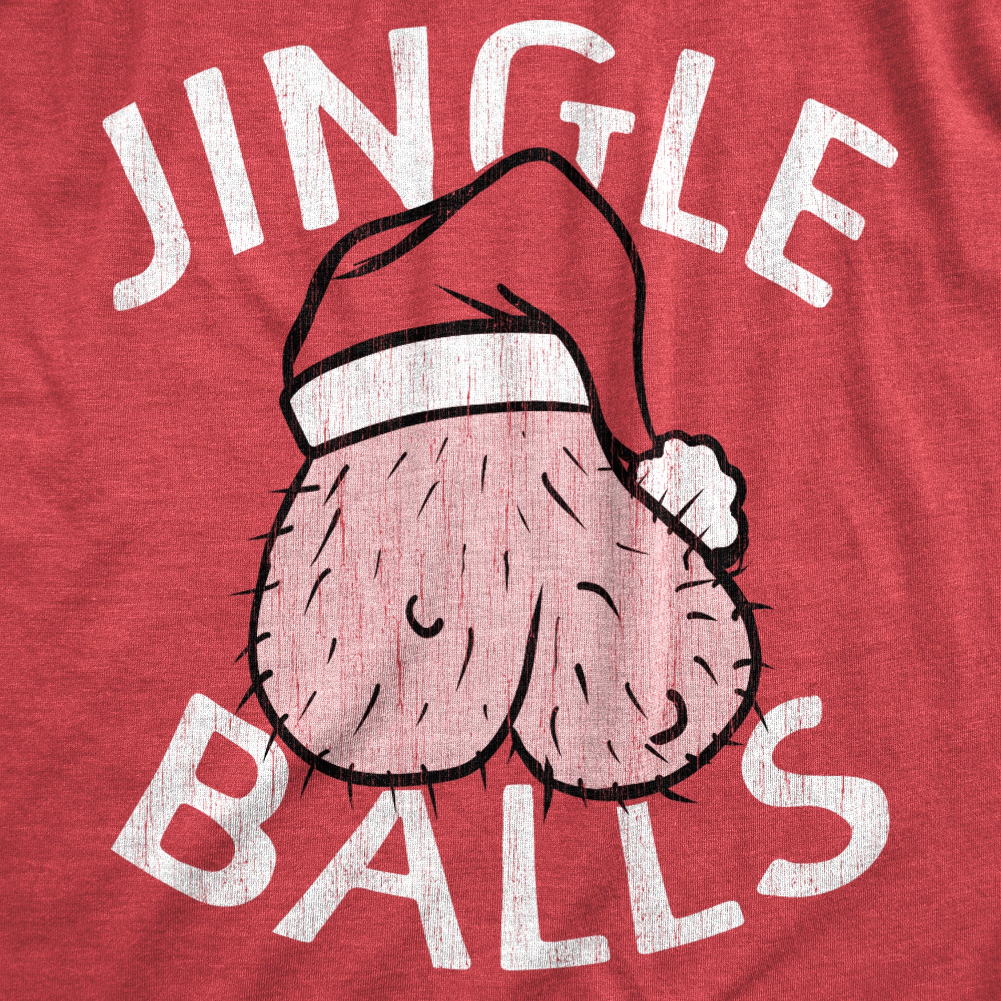 Funny Heather Red - BALLS Jingle Balls Mens T Shirt Nerdy Christmas Sex Sarcastic Tee