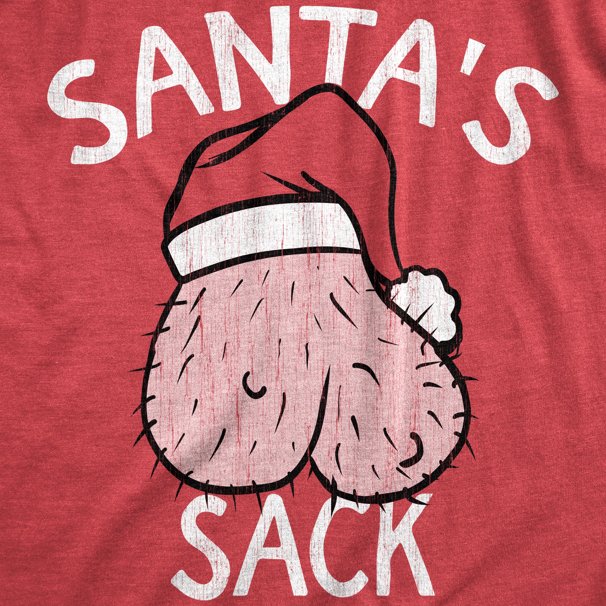 Funny Heather Red - SACK Santas Sack Mens T Shirt Nerdy Christmas Sex Tee