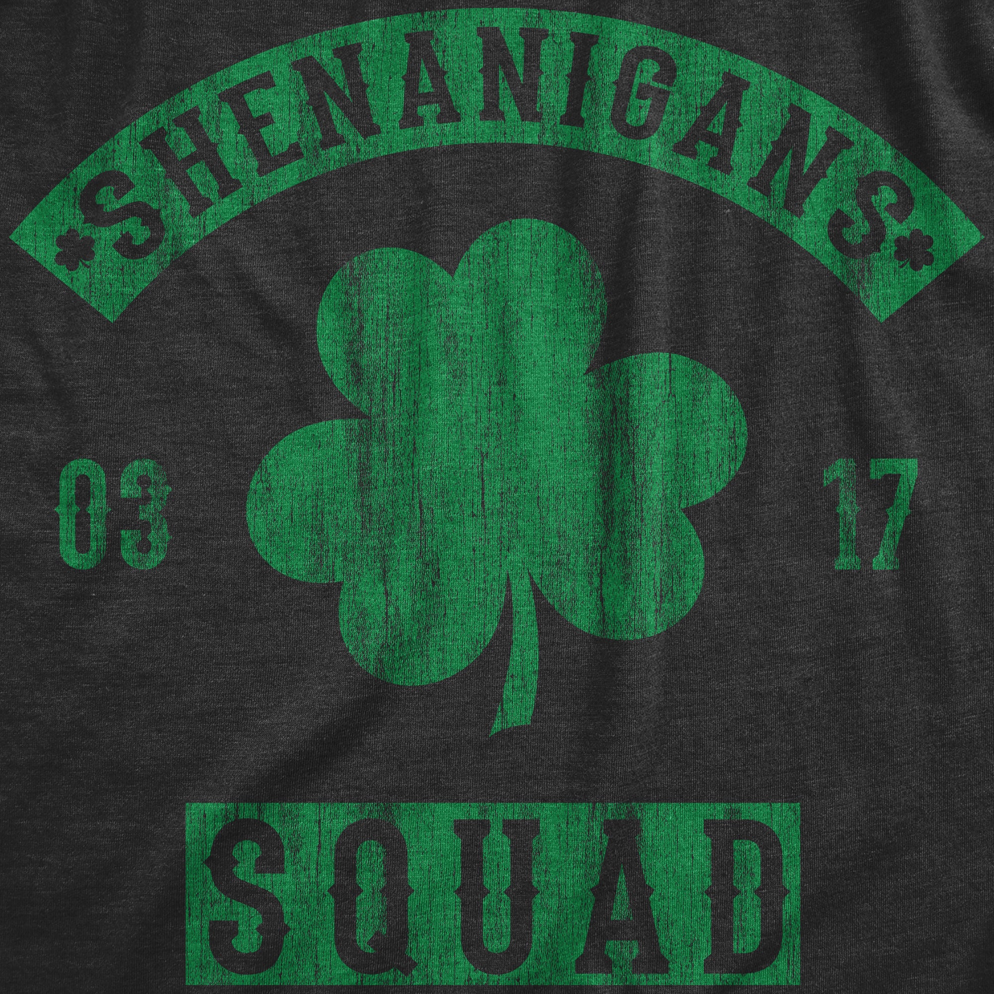 Funny Heather Black Shenanigans Squad Mens T Shirt Nerdy Saint Patrick's Day Drinking Tee