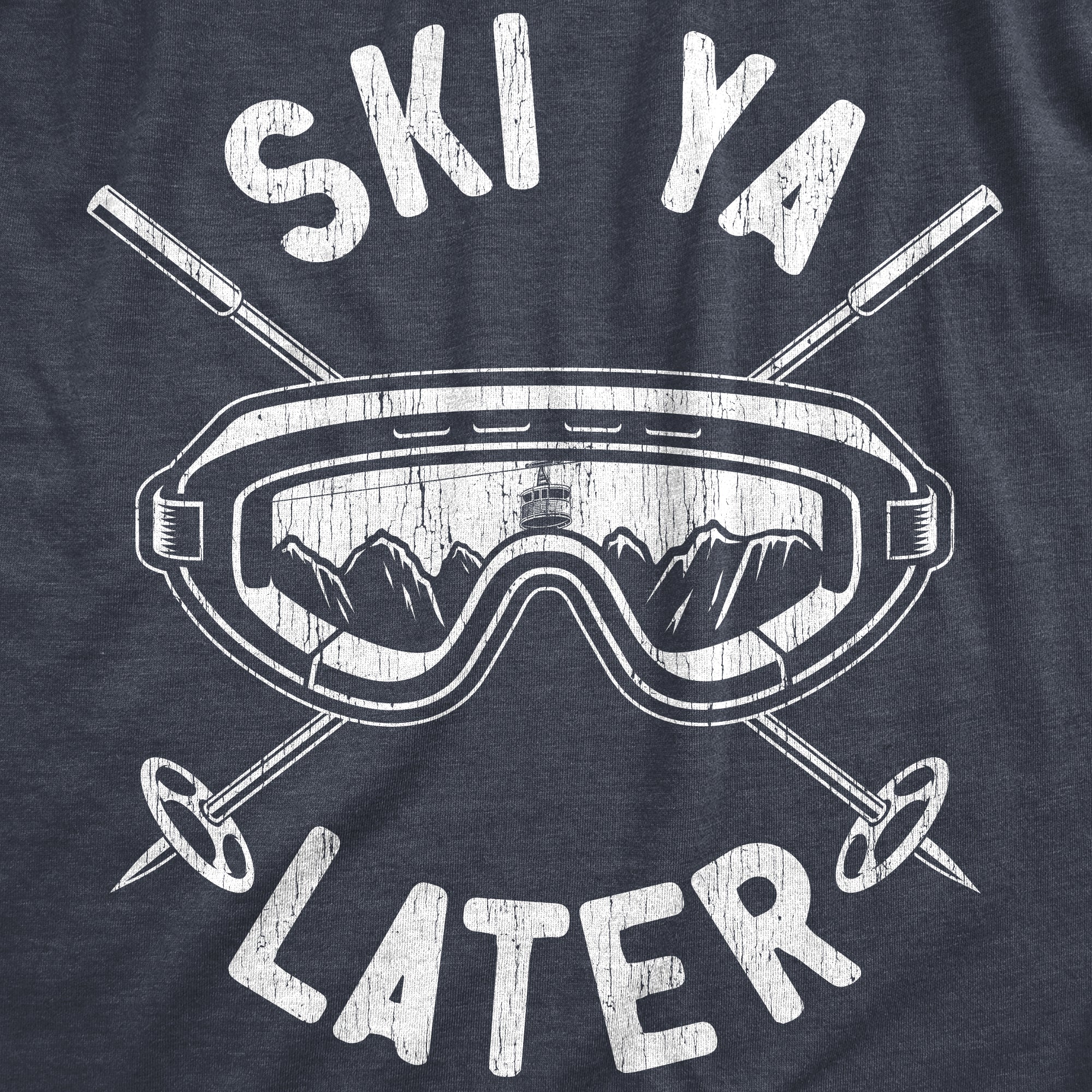 Funny Heather Black - SKI Ski Ya Later Womens T Shirt Nerdy Tee