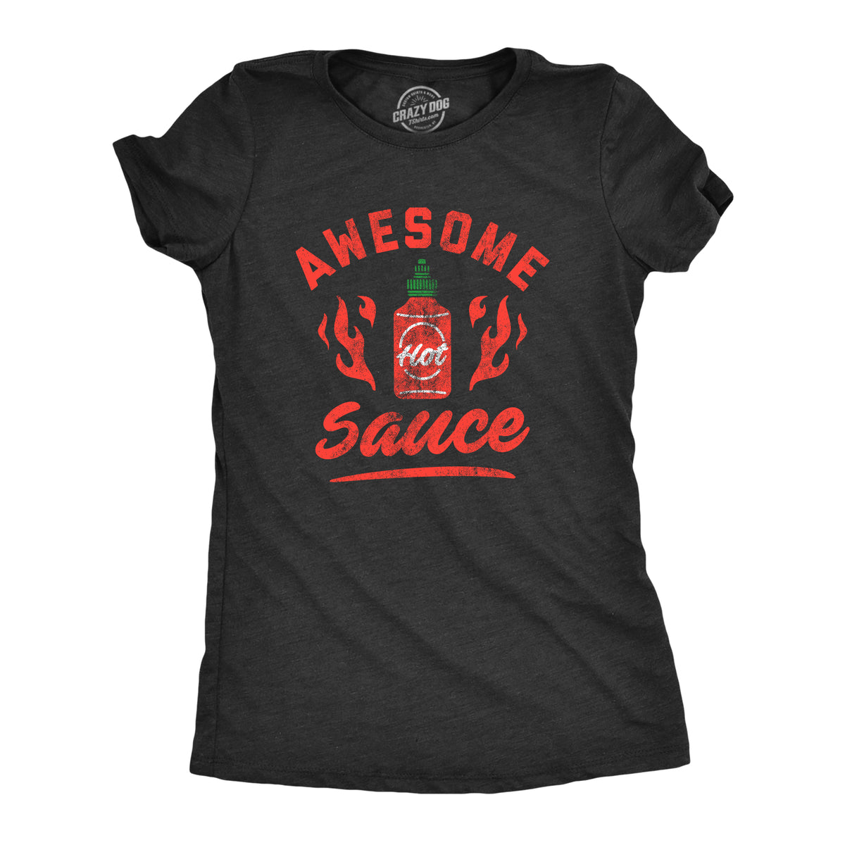 Funny Heather Black Awesome Sauce Womens T Shirt Nerdy Food Sarcastic Tee