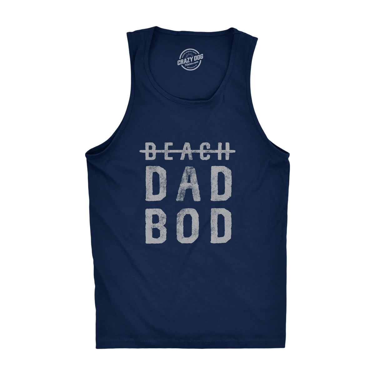 Funny Heather Navy Beach Dad Bod Mens Tank Top Nerdy Father&#39;s Day fitness fitness Tee