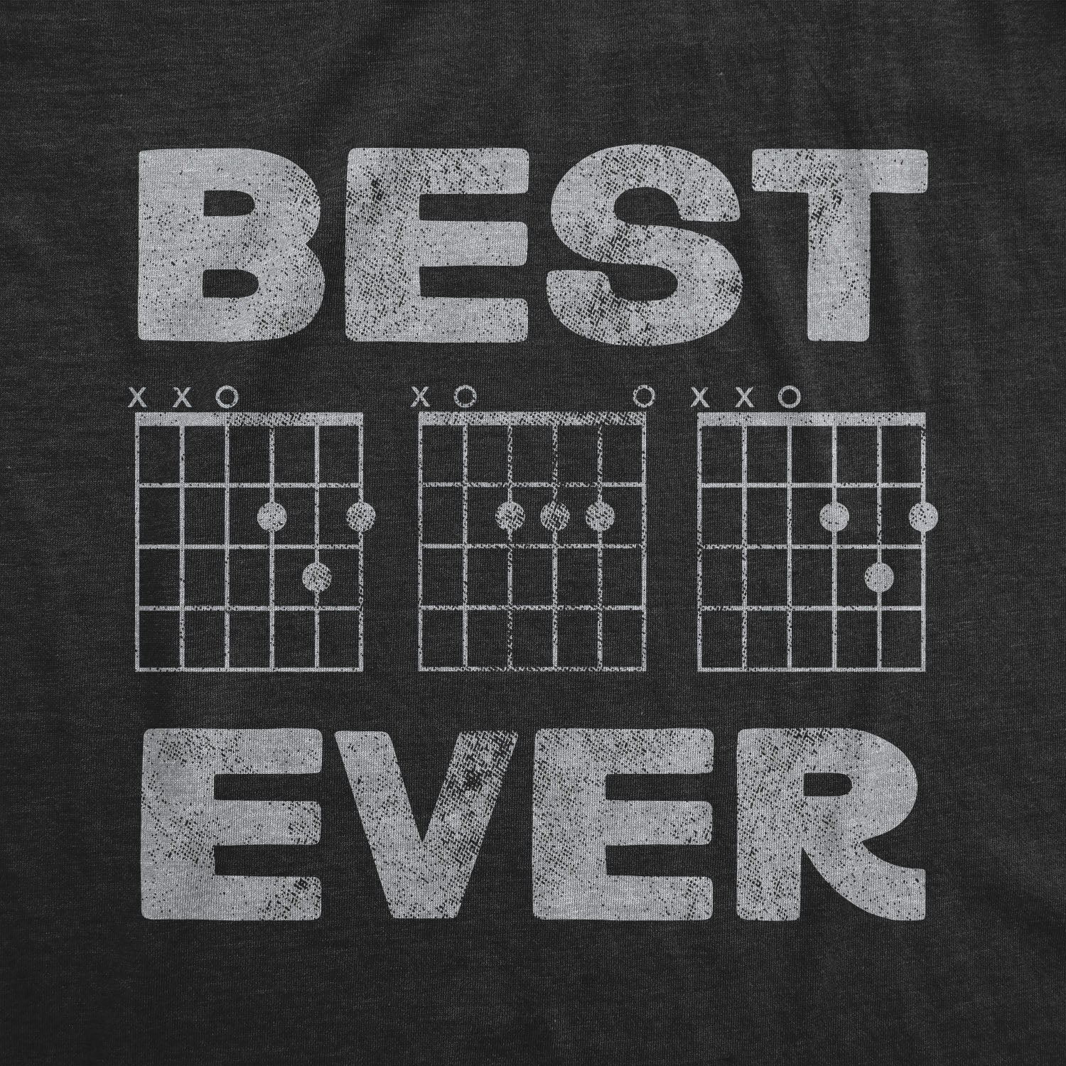 Funny Heather Black Best Dad Ever Guitar Chords Mens T Shirt Nerdy Father's Day music Tee