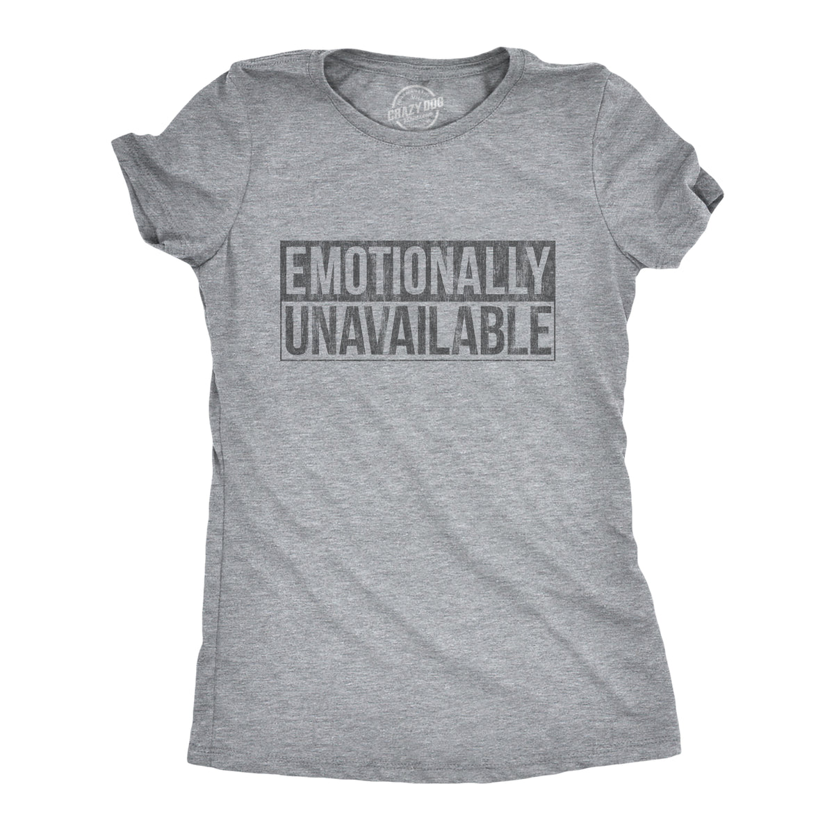 Funny Light Heather Grey Emotionally Unavailable Womens T Shirt Nerdy Valentine&#39;s Day Introvert Nerdy Tee