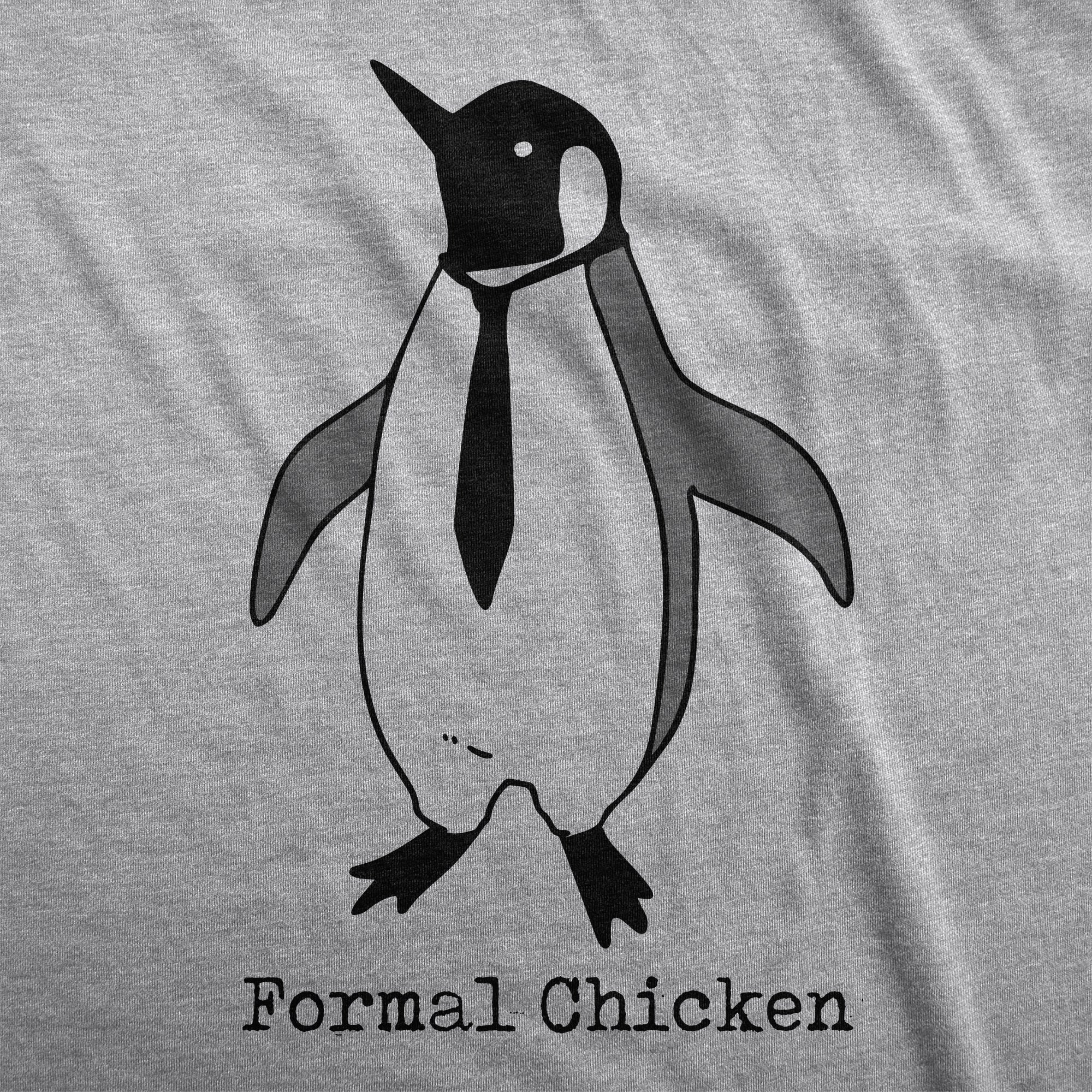 Funny Light Heather Grey - CHICKEN Formal Chicken Mens T Shirt Nerdy Animal Sarcastic Tee