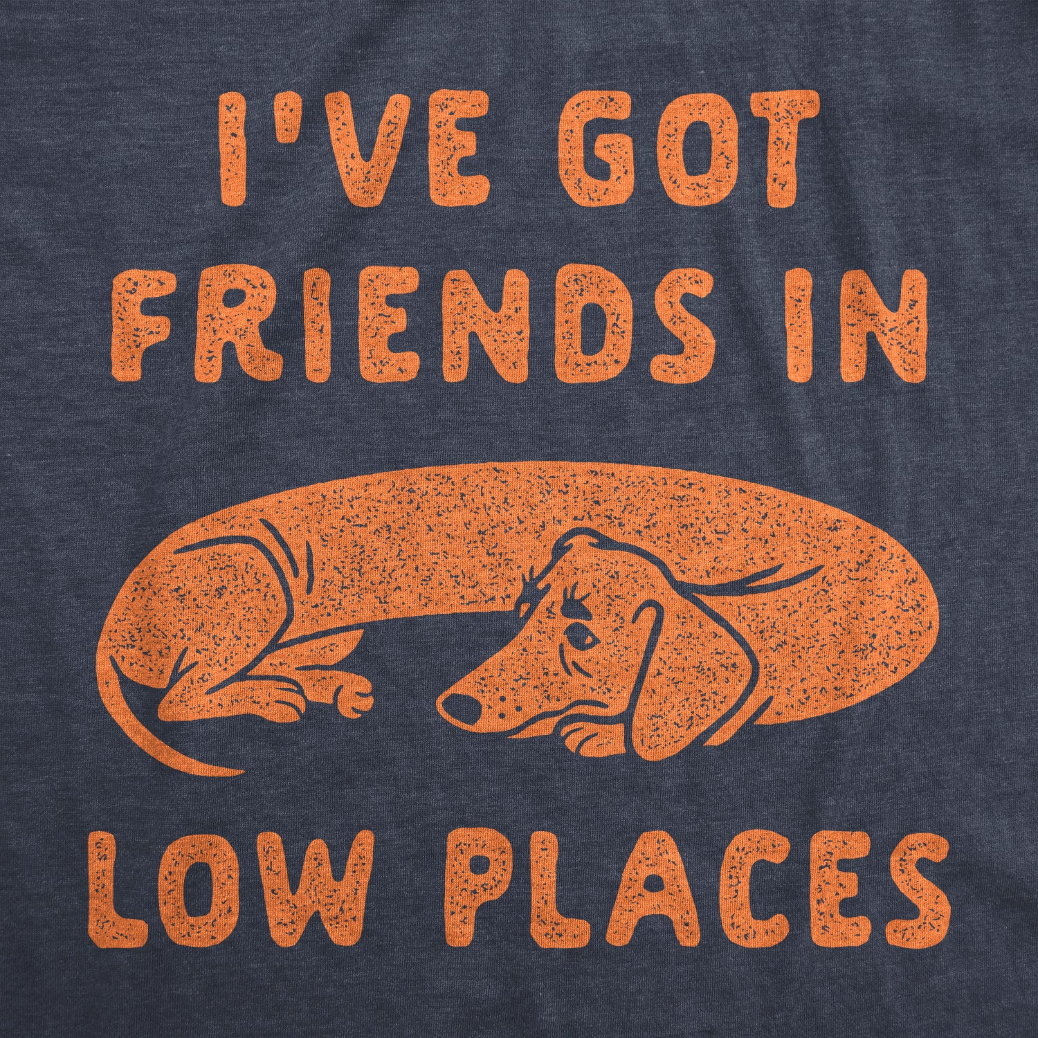 Funny Heather Navy Ive Got Friends In Low Places Mens T Shirt Nerdy Dog Tee